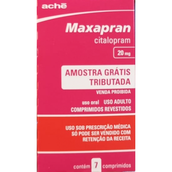 MAXAPRAN BROMIDRATO DE CITALOPRAM 20MG 7 COMPRIMIDOS